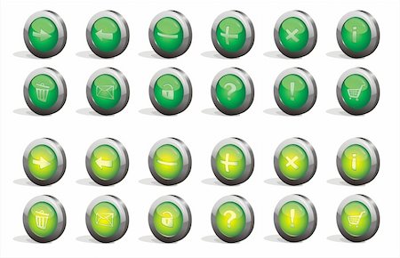 A collection of 3b green buttons Stock Photo - Budget Royalty-Free & Subscription, Code: 400-05904744