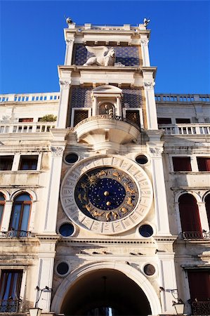 simsearch:400-06526519,k - Famous Clock Tower at St. Mark's Square. Venice, Italy Stock Photo - Budget Royalty-Free & Subscription, Code: 400-05904760