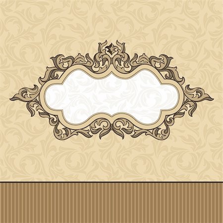damask vector - abstract retro vintage floral frame vector illustration Stock Photo - Budget Royalty-Free & Subscription, Code: 400-05905275