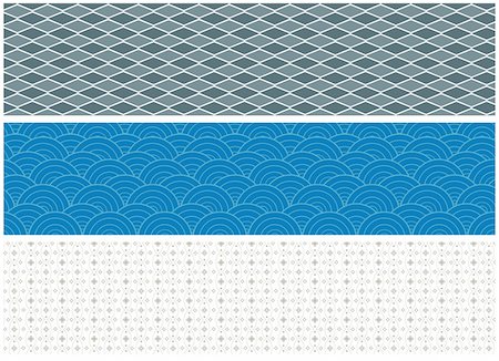 set of three ornamental patterns. vector illustration Foto de stock - Super Valor sin royalties y Suscripción, Código: 400-05905351