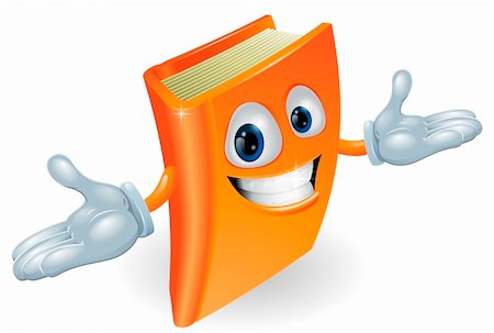 simsearch:400-06525993,k - A smiling book cartoon illustration. Education, reading or teaching mascot Foto de stock - Super Valor sin royalties y Suscripción, Código: 400-05905416