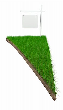 Pizza shaped piece of land with grass isolated on white (with work path) Stock Photo - Budget Royalty-Free & Subscription, Code: 400-05905560