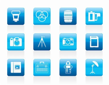 simsearch:400-04799531,k - Photography equipment icons - vector icon set Foto de stock - Super Valor sin royalties y Suscripción, Código: 400-05905599