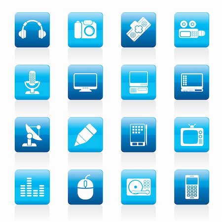 simsearch:400-04121146,k - Media equipment icons - vector icon set Photographie de stock - Aubaine LD & Abonnement, Code: 400-05905609