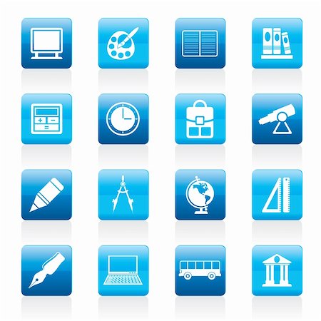 simsearch:400-05918073,k - School and education icons - vector icon set Fotografie stock - Microstock e Abbonamento, Codice: 400-05905613