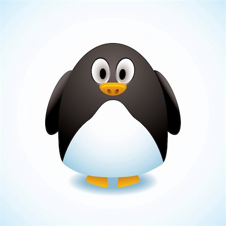 simsearch:400-09170620,k - Illustrated cartoon penguin with cute expression Foto de stock - Royalty-Free Super Valor e Assinatura, Número: 400-05905627