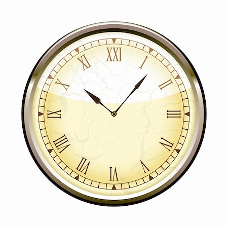 pictures old clock faces - Old fashioned clock with roman numerals Stock Photo - Budget Royalty-Free & Subscription, Code: 400-05905647