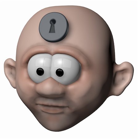 simsearch:400-07464688,k - man with keyhole in his forehead - 3d illustration Photographie de stock - Aubaine LD & Abonnement, Code: 400-05905674