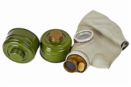 old military gas mask and two new filters Stock Photo - Budget Royalty-Free & Subscription, Code: 400-05905670