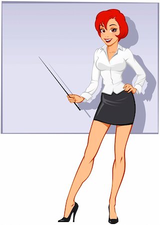 presentation of a business woman, vector illustration Stock Photo - Budget Royalty-Free & Subscription, Code: 400-05905866