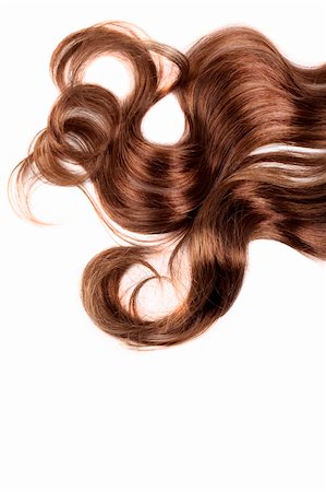 salon background - human brown hair on white isolated background Stock Photo - Budget Royalty-Free & Subscription, Code: 400-05905875