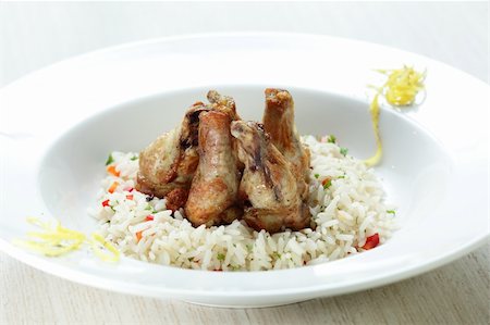 simsearch:400-06924800,k - Chicken legs with rise in the white dish Foto de stock - Super Valor sin royalties y Suscripción, Código: 400-05905939