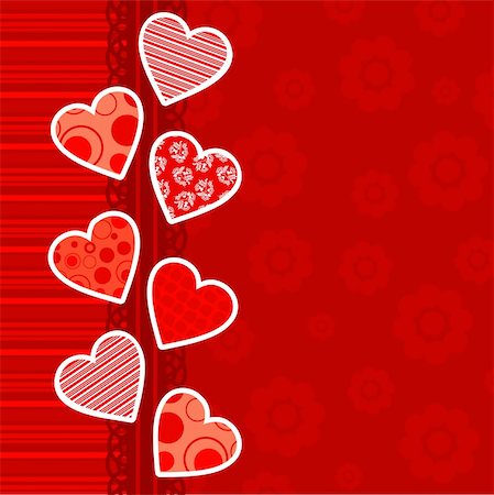 Template heart greeting card, vector illustration Stock Photo - Budget Royalty-Free & Subscription, Code: 400-05906111