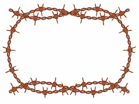 simsearch:400-04735037,k - vector old rusty barbed wire frame pattern isolated Photographie de stock - Aubaine LD & Abonnement, Code: 400-05906229