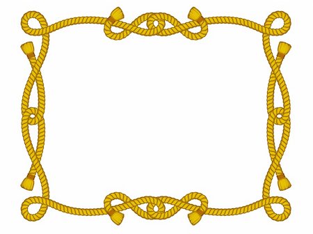 vector frame from rope isolated on white Stock Photo - Budget Royalty-Free & Subscription, Code: 400-05906259