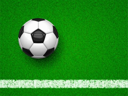 soccer field background - An image of a soccer ball on green grass background Stock Photo - Budget Royalty-Free & Subscription, Code: 400-05906295