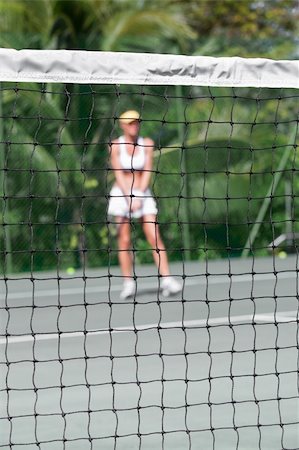 ersler (artist) - portrait of young beautiful woman playing tennis in summer environment Photographie de stock - Aubaine LD & Abonnement, Code: 400-05906458