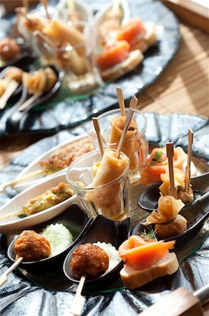 ersler (artist) - close up view of nice fresh meal on color  back Fotografie stock - Microstock e Abbonamento, Codice: 400-05906476