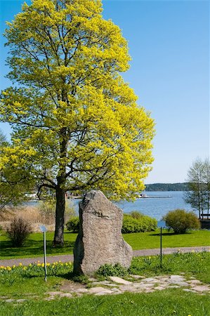 simsearch:400-04012587,k - Rune Stone, standing near the entrance to the castle Gripsholm in Marifrede. Stockbilder - Microstock & Abonnement, Bildnummer: 400-05906539