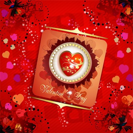 simsearch:400-05894205,k - Valentine's day card with butterflies Stock Photo - Budget Royalty-Free & Subscription, Code: 400-05906674