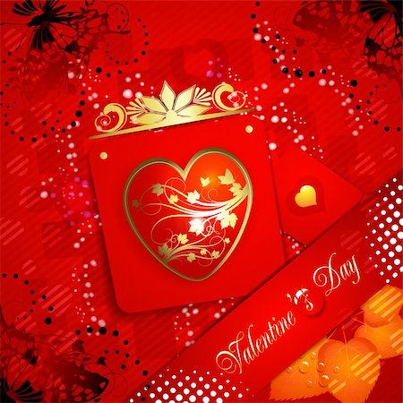 simsearch:400-05894205,k - Valentine's day card with butterflies Stock Photo - Budget Royalty-Free & Subscription, Code: 400-05906675