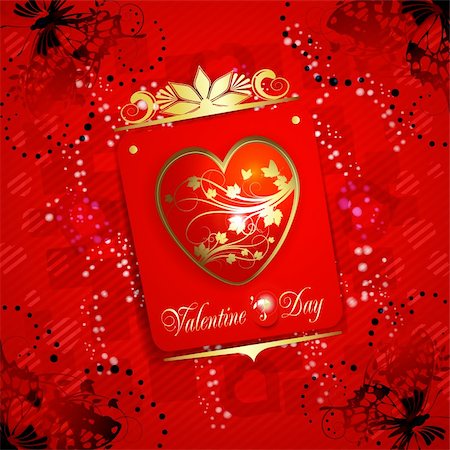 simsearch:400-05894204,k - Valentine's day card with butterflies Photographie de stock - Aubaine LD & Abonnement, Code: 400-05906671