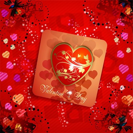 simsearch:400-05894204,k - Valentine's day card with butterflies Photographie de stock - Aubaine LD & Abonnement, Code: 400-05906673