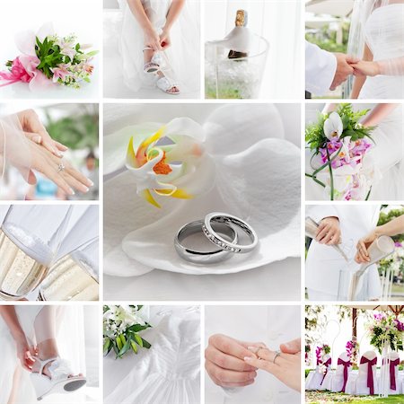 wedding theme collage composed of different images Foto de stock - Super Valor sin royalties y Suscripción, Código: 400-05906955