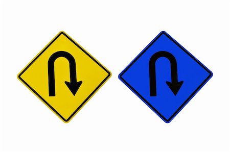 U-Turn symbol isolated for transport on the road Photographie de stock - Aubaine LD & Abonnement, Code: 400-05907045