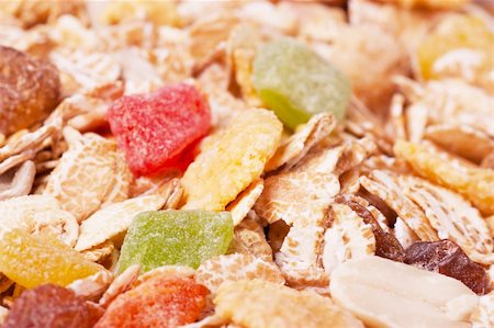 simsearch:400-08152810,k - Macro view of a healthy dry food muesli Photographie de stock - Aubaine LD & Abonnement, Code: 400-05907084