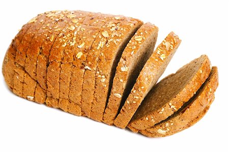 simsearch:400-05894983,k - Fresh bread with bran on white background Foto de stock - Super Valor sin royalties y Suscripción, Código: 400-05907212