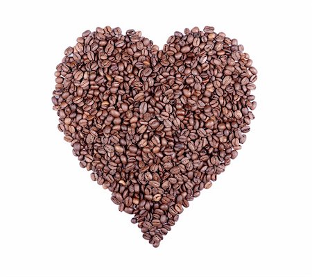 Heart symbol composed of roasted coffee beans. Ideal for REAL coffee lovers Stock Photo - Budget Royalty-Free & Subscription, Code: 400-05907300