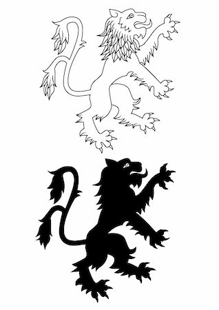 simsearch:400-06691827,k - Vector Illustration Of Heraldic lion Stock Photo - Budget Royalty-Free & Subscription, Code: 400-05907541