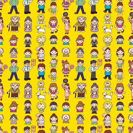 pretty cartoon mother - seamless family pattern Stock Photo - Budget Royalty-Free & Subscription, Code: 400-05907575