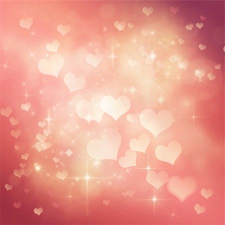 Valentines day abstract nature background with  bokeh lights and hearts Stock Photo - Budget Royalty-Free & Subscription, Code: 400-05907586