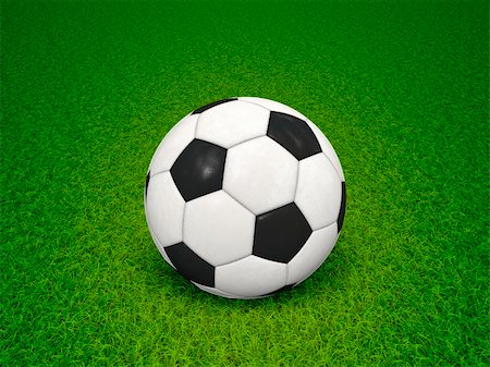 soccer field background - An image of a soccer ball on green grass background Stock Photo - Budget Royalty-Free & Subscription, Code: 400-05907640