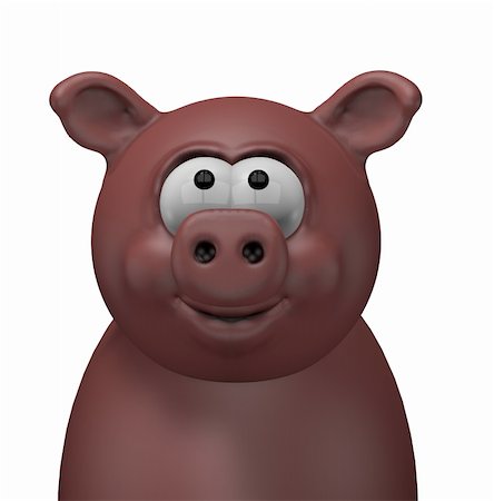pig roast - happy swine head - 3d cartoon illustration Stock Photo - Budget Royalty-Free & Subscription, Code: 400-05907887