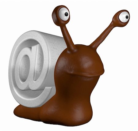 simsearch:400-05910768,k - funny slug with email alias - 3d cartoon illustration Foto de stock - Royalty-Free Super Valor e Assinatura, Número: 400-05907888