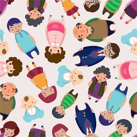 pretty cartoon mother - seamless family pattern Stock Photo - Budget Royalty-Free & Subscription, Code: 400-05908137