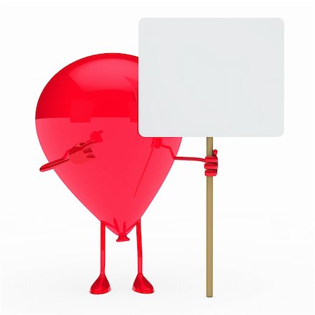 proteger - red ballon hold billboard on white background Stock Photo - Budget Royalty-Free & Subscription, Code: 400-05908171
