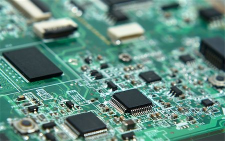 green laptop motherboard in macro with chip parts Stock Photo - Budget Royalty-Free & Subscription, Code: 400-05908284
