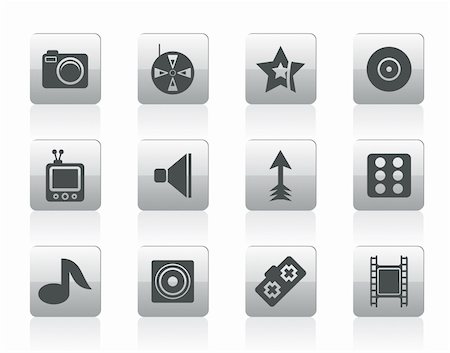simsearch:400-04332168,k - Entertainment Icons - Vector Icon Set Photographie de stock - Aubaine LD & Abonnement, Code: 400-05908286