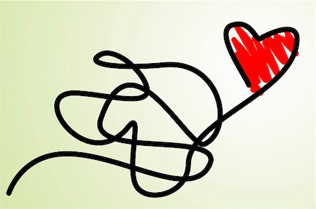 illustration of a red heart as a kite Foto de stock - Super Valor sin royalties y Suscripción, Código: 400-05908297