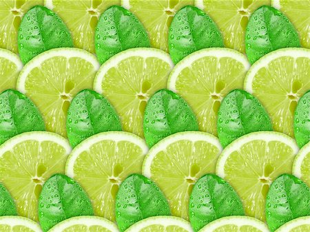 Abstract background with citrus-fruit of lime slices and green leaf with dew for your design. Close-up. Studio photography. Stock Photo - Budget Royalty-Free & Subscription, Code: 400-05908357