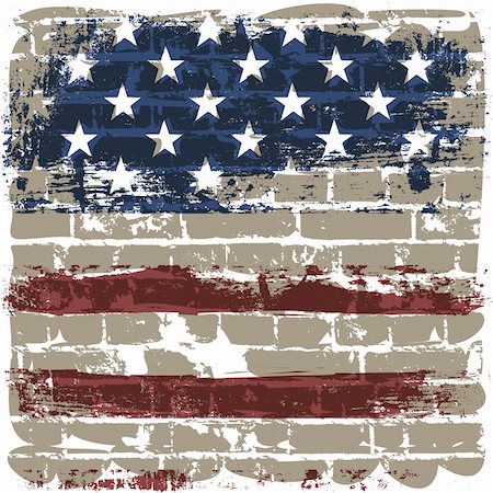 simsearch:400-05103121,k - The American flag symbol against a brick wall. Foto de stock - Royalty-Free Super Valor e Assinatura, Número: 400-05908497