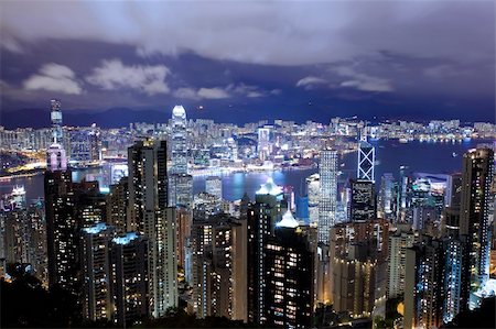 simsearch:400-05388116,k - Hong Kong city view from the peak Foto de stock - Super Valor sin royalties y Suscripción, Código: 400-05908527