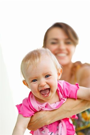 simsearch:400-06067090,k - Cheerful baby playing with mother Stockbilder - Microstock & Abonnement, Bildnummer: 400-05908571