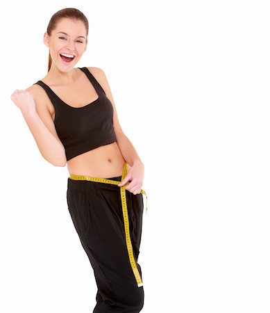 simsearch:400-05908717,k - Fitness woman with measure tape on white background Foto de stock - Super Valor sin royalties y Suscripción, Código: 400-05908719