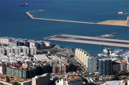 Beautiful Aerial View of Gibraltar City Fotografie stock - Microstock e Abbonamento, Codice: 400-05909017