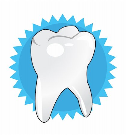 Vector illustration of white tooth Stock Photo - Budget Royalty-Free & Subscription, Code: 400-05909108